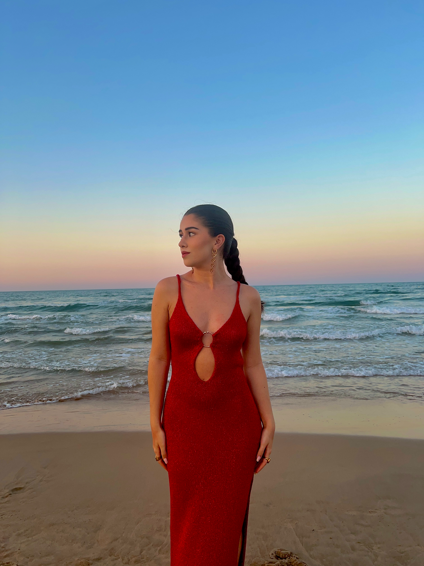 Waves dress - rojo
