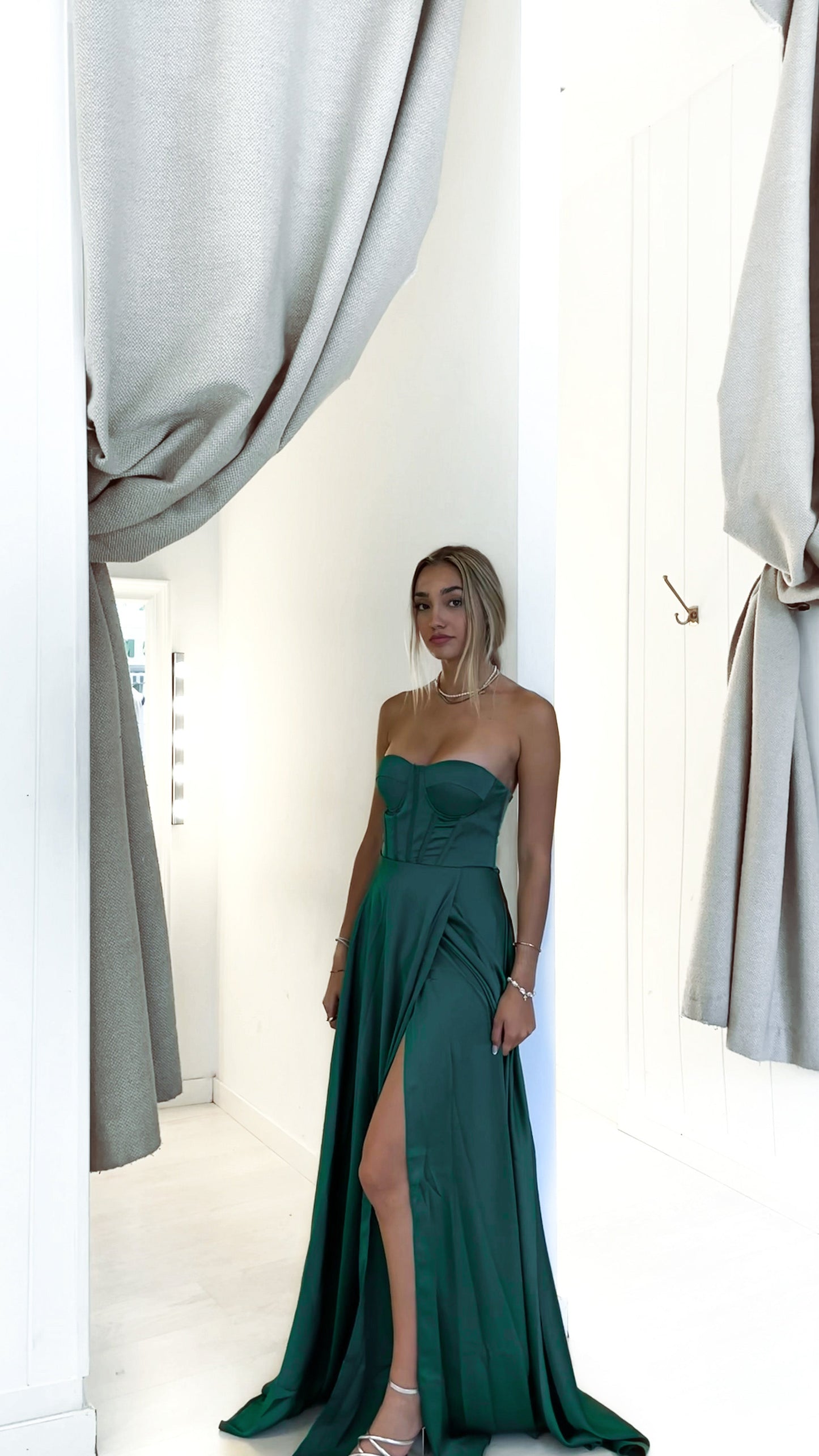 The corset dress - verde botella
