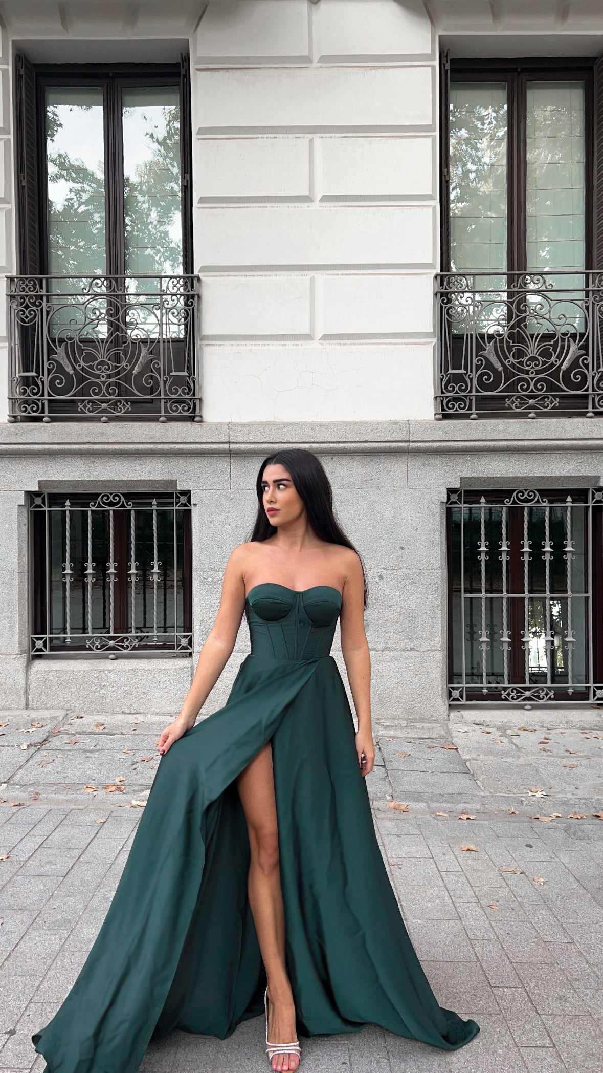 The corset dress - verde botella