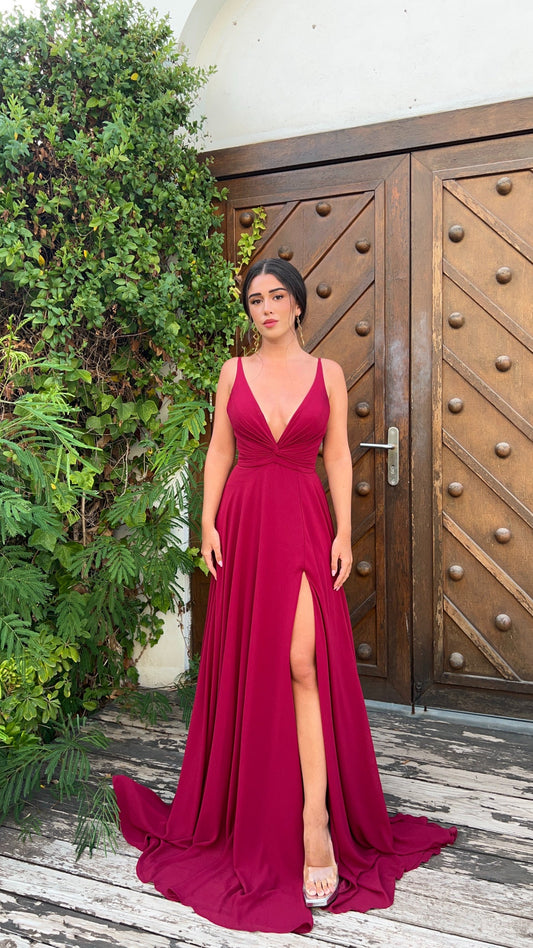 Verona dress - burgundy