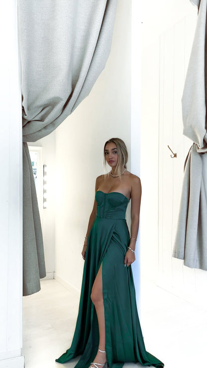 The corset dress - verde botella