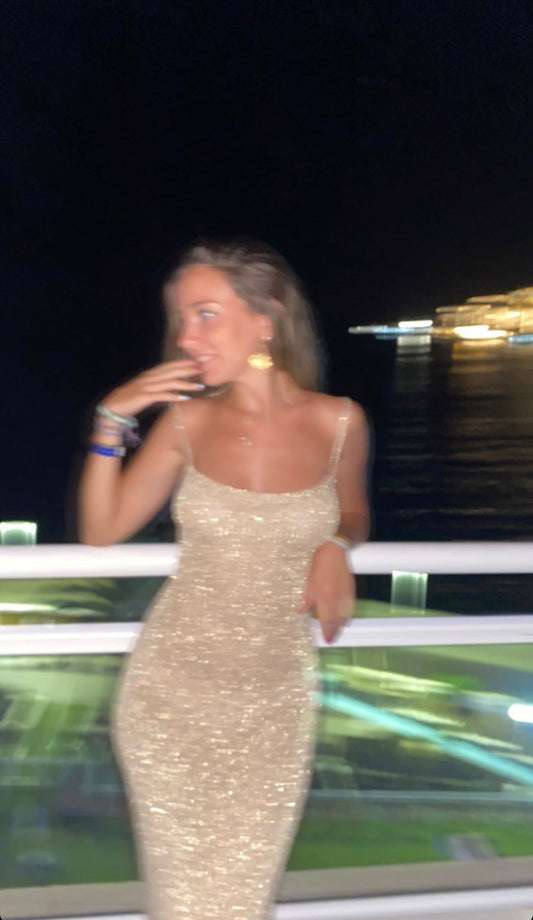 The gold dress